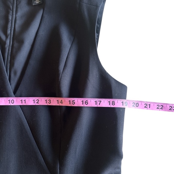 WHBM White House Black Market Black Fitted Pencil Belted Sheath Dress 12 NWOT - Picture 11 of 12